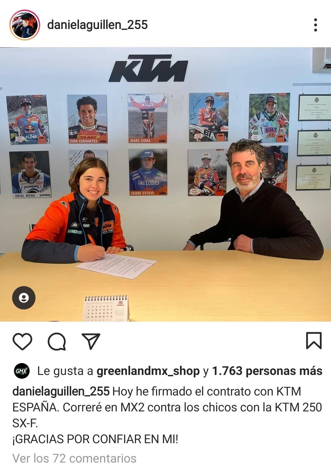 Daniela Guillén 255 hace oficial su contrato con KTM España para el Campeonato de España 2021